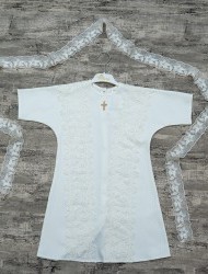 Крестильная рубаха с кружевом