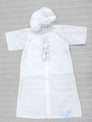 Крестильная рубаха "Крестик прованс", с чепцом