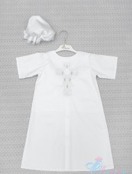 Крестильная рубаха "Ажурный крест", с чепцом